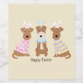 Happy Oaster Welsh Terrier Dogs Weinetikett (Einzelnes Label)