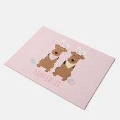Happy Oaster Welsh Terriers Dogs Bunny Ears Fußmatte (Schrägansicht)