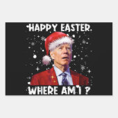 Happy Oaster Where Bin I Funny Joe Biden Santa Xma Geschenkpapier Set (Vorderseite 2)