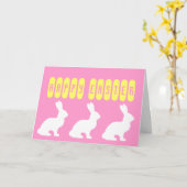 Happy Oaster White Bunnies Karte (Gelbe Blume)