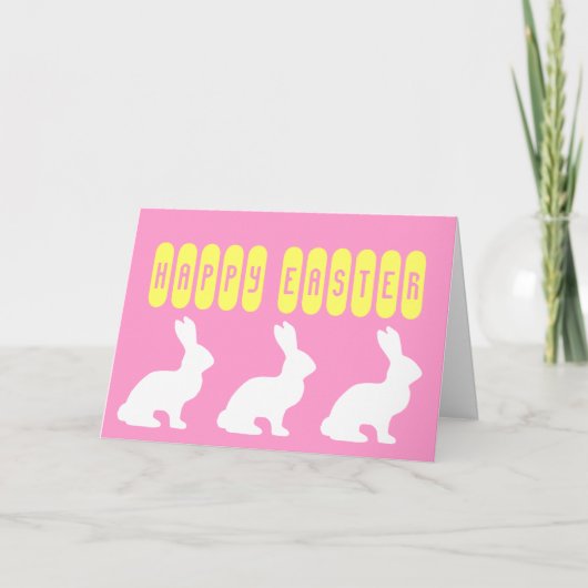 Happy Oaster White Bunnies Karte (Vorderseite)