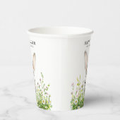 Happy Oaster White Bunny Florals Personalisiert Pappbecher (Rechts)