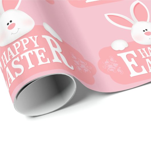 Happy Oaster White Bunny Geschenkpapier (Rolleneckpunkt)