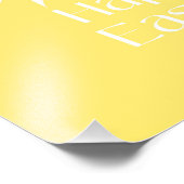 Happy Oaster white bunny Ohren gelb Fotodruck (Ecke)