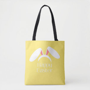 Happy Oaster white bunny Ohren gelb Tasche