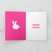 Happy Oaster White Bunny Rabbit Karte (Innenseite)