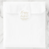 Happy Oaster White Gold Script Rücksendeadresse Runder Aufkleber (Tasche)