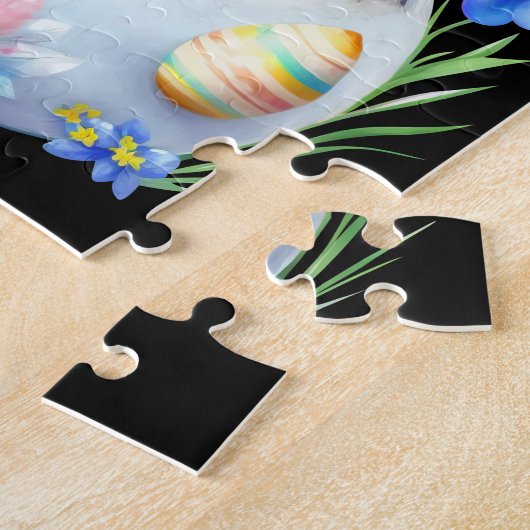 Happy Oaster White Kitten mit Blume Puzzle (Seite)