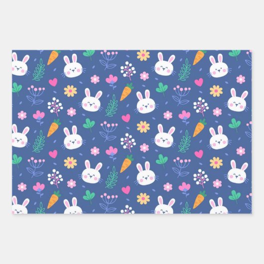 Happy Oaster White Liebe Rabbit Geschenkpapier Set (Vorderseite 3)