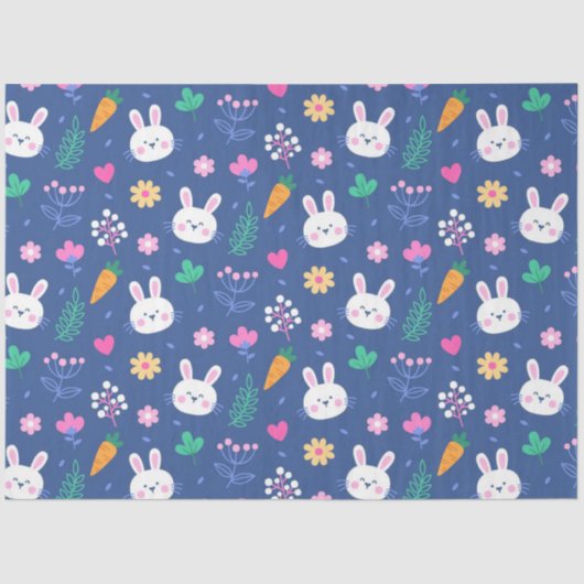 Happy Oaster White Liebe Rabbit Seidenpapier (Vorderseite)