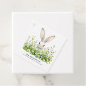 Happy Oaster White Rabbit Florals Personalisiert Geschenkanhänger (Beispiel)