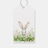 Happy Oaster White Rabbit Florals Personalisiert Geschenkanhänger (Rückseite)