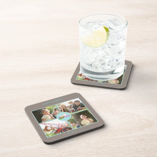 Happy Oaster wünscht hartes Plastik Getränkeuntersetzer (Rechte Seite)