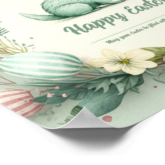 Happy Oaster wünscht Illustration Poster (Ecke)