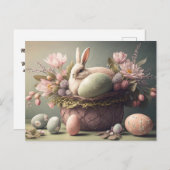 Happy Oaster wünscht Pastellfarben PostCard Postkarte (Vorne/Hinten)