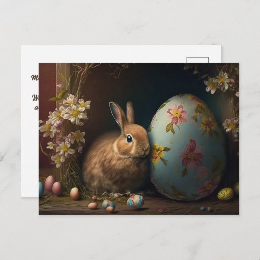 Happy Oaster wünscht PostCard Postkarte (Vorne/Hinten)