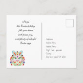 🐰 Happy Oaster (Wycinanki) anpassbar Postkarte (Rückseite)