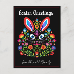 🐰 Happy Oaster (Wycinanki) anpassbar Postkarte