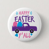 Happy Oaster Y'all Modern Egg Truck Classic Button (Vorderseite)