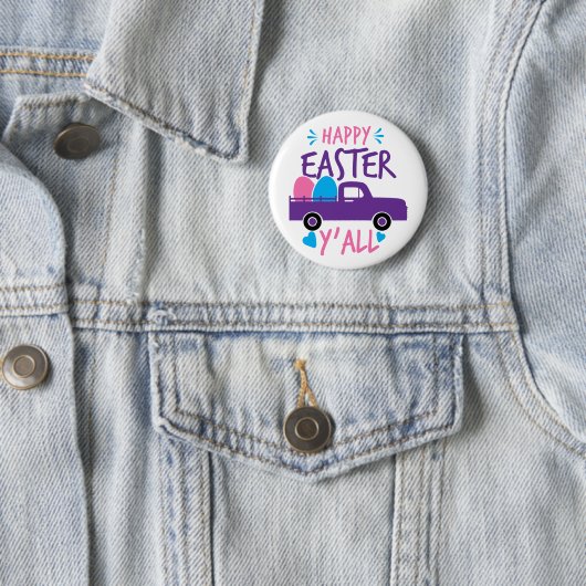 Happy Oaster Y'all Modern Egg Truck Classic Button (Beispiel)