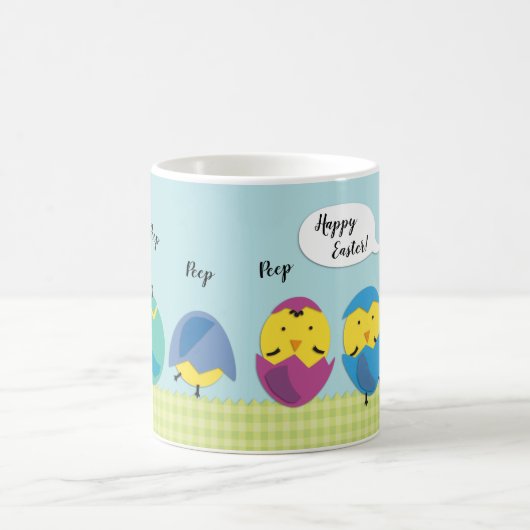 Happy Oaster Yellow Chicks Name Kaffeetasse (Mittel)