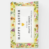 Happy Oaster Yellow Daffodil Heart Willkommen Banner (Vertikal)
