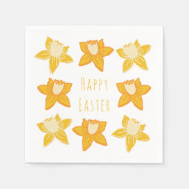 Happy Oaster Yellow Daffodil Serviette