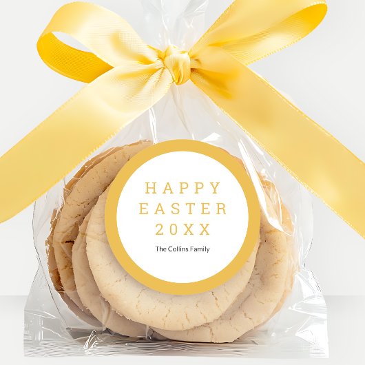 Happy Oaster Yellow Eleganter Individuelle Name Mo Runder Aufkleber