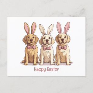 Happy Oaster Yellow Labrador Retriever Hunde Postkarte
