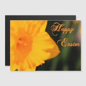 Happy Oaster Yellow Spring Daffodie Blume Magnetkarte (Vorne/Hinten)