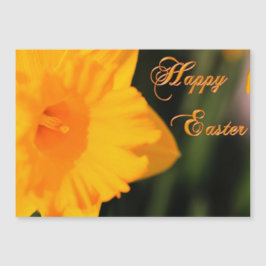 Happy Oaster Yellow Spring Daffodie Blume Magnetkarte