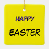 Happy Oaster Yellow Tulips Design Keramikornament (Rückseite)