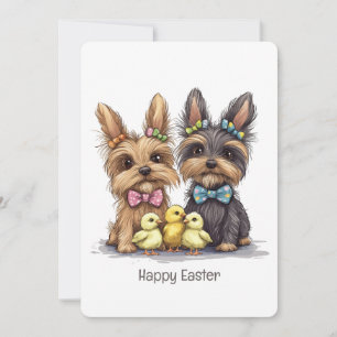 Happy Oaster Yorkshire Terrier Dogs Feiertagskarte