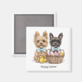 Happy Oaster Yorkshire Terrier Dogs Magnet (Vorderseite/Rückseite)