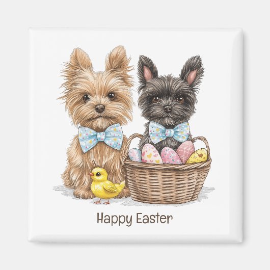 Happy Oaster Yorkshire Terrier Dogs Magnet (Vorne)