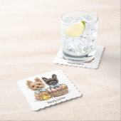 Happy Oaster Yorkshire Terrier Dogs Untersetzer (Vor Ort)