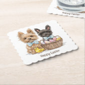 Happy Oaster Yorkshire Terrier Dogs Untersetzer (angewinkelt)