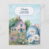 Happy Oaster Zuhause Giant Easter Egg Daisis Postkarte (Vorderseite)