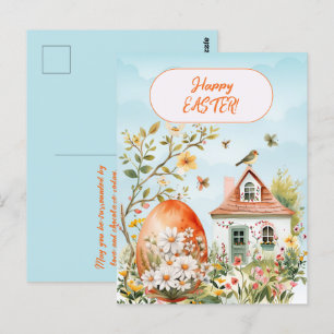 Happy Oaster Zuhause Giant Easter Egg Daisis Postkarte