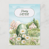 Happy Oaster Zuhause Giant Easter Egg Daisis Postkarte (Vorderseite)