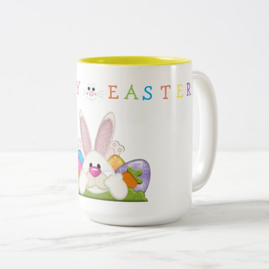 Happy Oaster Zweifarbige Tasse (VorderseiteRechts)