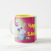 Happy Oaster Zweifarbige Tasse (Vorderseite Links)