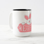 Happy Oaster Zweifarbige Tasse (Vorderseite Links)