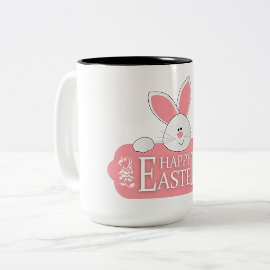 Happy Oaster Zweifarbige Tasse (Vorderseite Links)