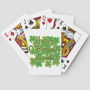 Happy O'Birthday to Me with Shamrocks Spielkarten