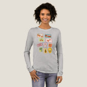 Happy Obst Briefmarke interessant Tri-Blend Shirt (Volle Vorderseite)