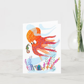 Happy Ocean Friends BLANK Grußkarte Dankeskarte