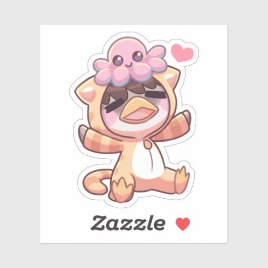 Happy octopus - Aufkleber (Blatt)