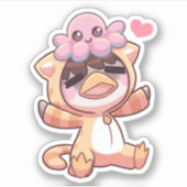 Happy octopus - Aufkleber (Vorderseite)