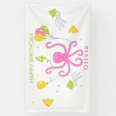 Happy Octopus Geburtstag Banner (Vertikal)